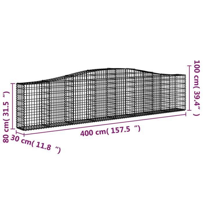 VidaXL 3x Arched Gabion Baskets Arched Gabion Cages Gabion Walls Garden Fences Terrace Outdoor 3145814