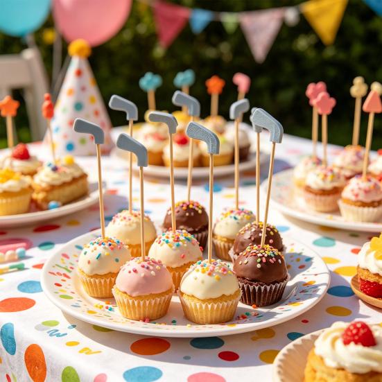 100/200Pcs Golf Club Cocktail Picks Decorative Bamboo Skewer Sticks Party Buffet Cupcake Food Fruit Drink Appetizer Sticks