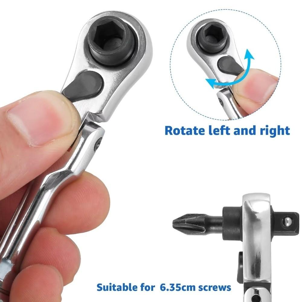 Round Handle Quick Spanner Tool Metal Double Head Ratchet Durable Ratchet Wrench  Hand Tool