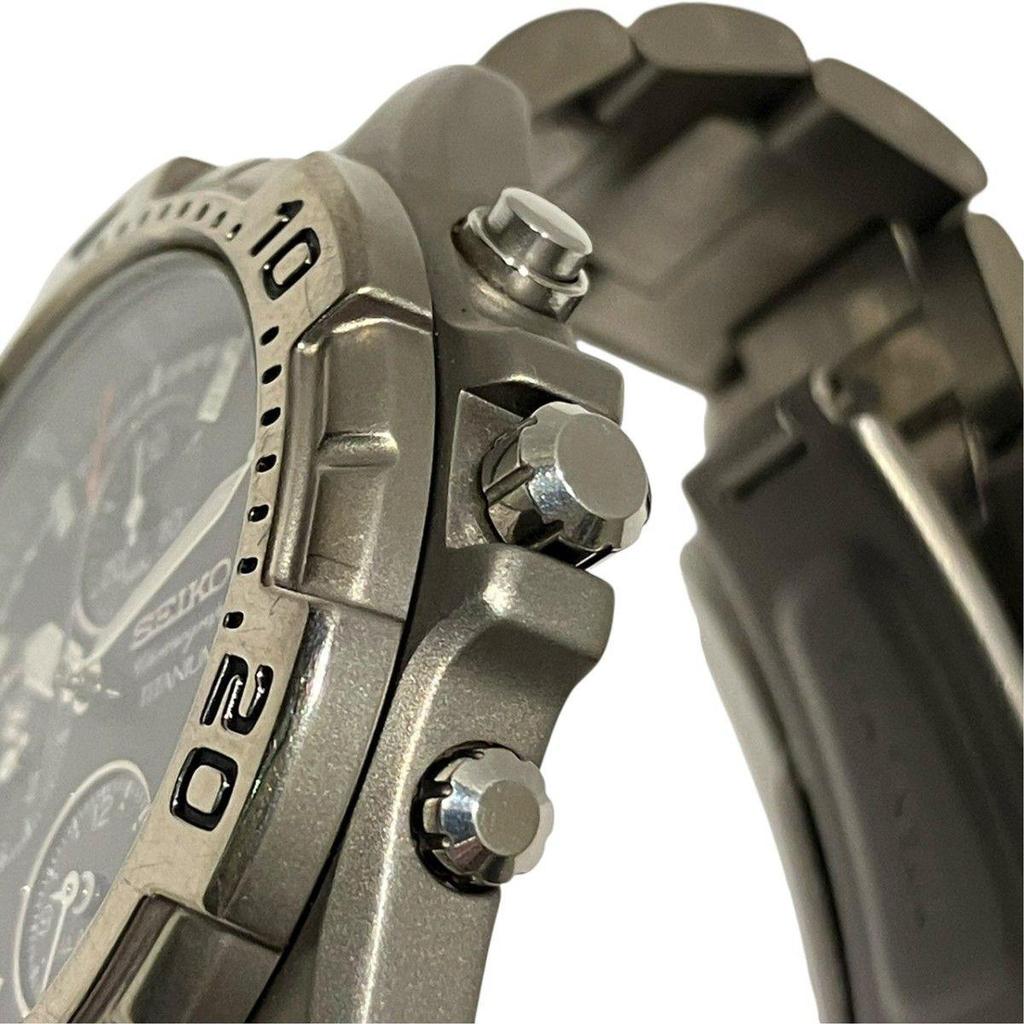 Used Seiko SEIKO watch total weight approx. 81g Titanium Titanium Quartz Gray dial 7T32-7H40 Men's