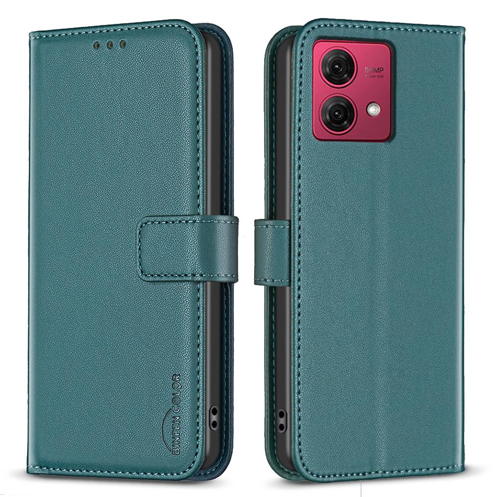 BINFEN COLOR BF17 For Motorola Moto G84 5G Case Wallet Leather Cell Phone Stand Cover