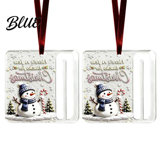 Christmas Tree Decorations Decor with Ornament Acrylic Gift Holder 2Pcs Cash Money Hanging Unique Holiday