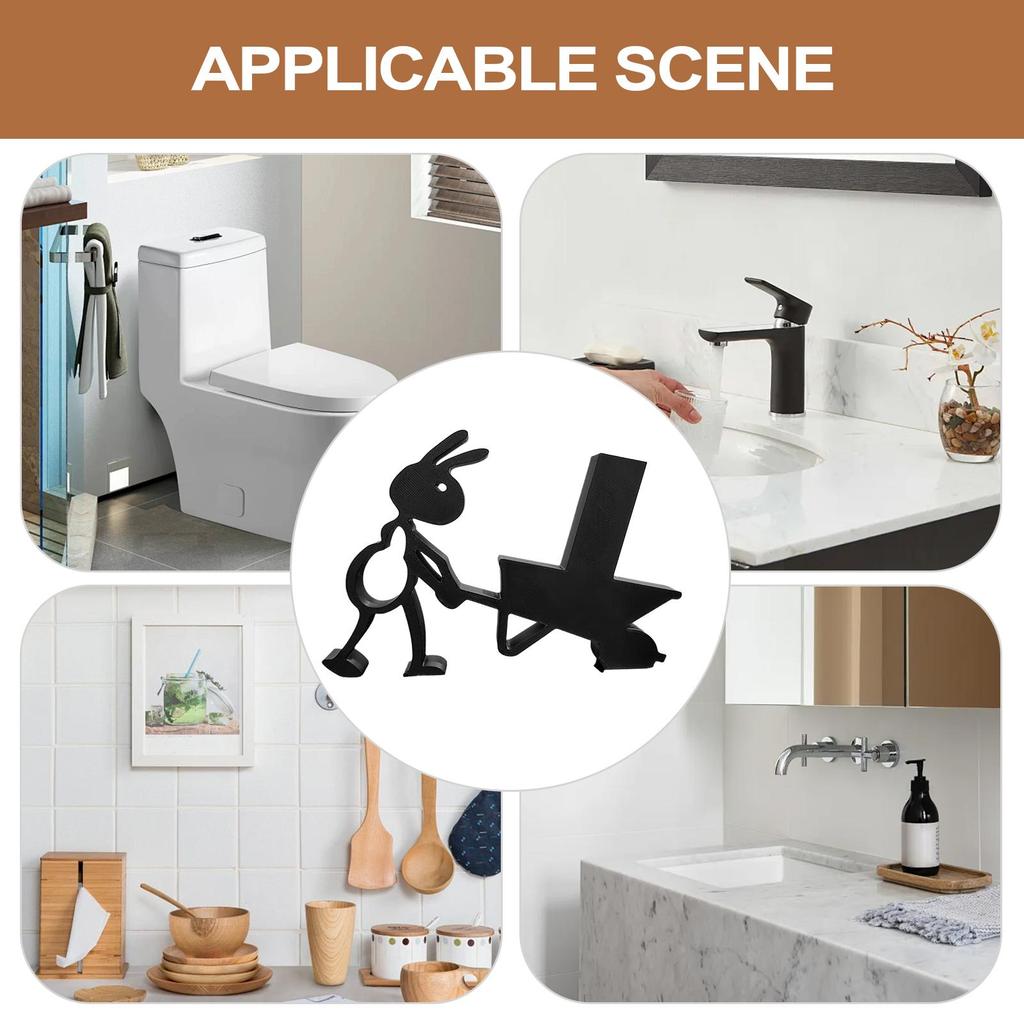 New Cute Funny Black Ant Shape Toilet Paper Holder 3D Printed Toilet Paper Holder Bathroom Decor For Bathroom Kitchen RV Camping