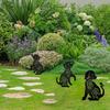 2 Pack Metal Dog Stakes Garden Decor Stakes Black Dog Silhouette Statue for Outside Metal Dog Ornaments for Outdoor Garden Home Patio Yard Decor