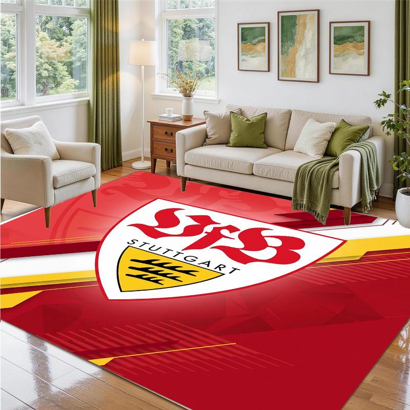 VfB Stuttgart Design Crystal Velvet Rug Soft Decorative Mat for Bedroom Entrance