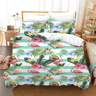 Einzelgröße 140x210cm Bettbezug-Set Tropischer Regenwald Pflanzen/Flamingo Bananenblatt /Kaktus 135x200 Rosa Bettwäscheset Kind Queen