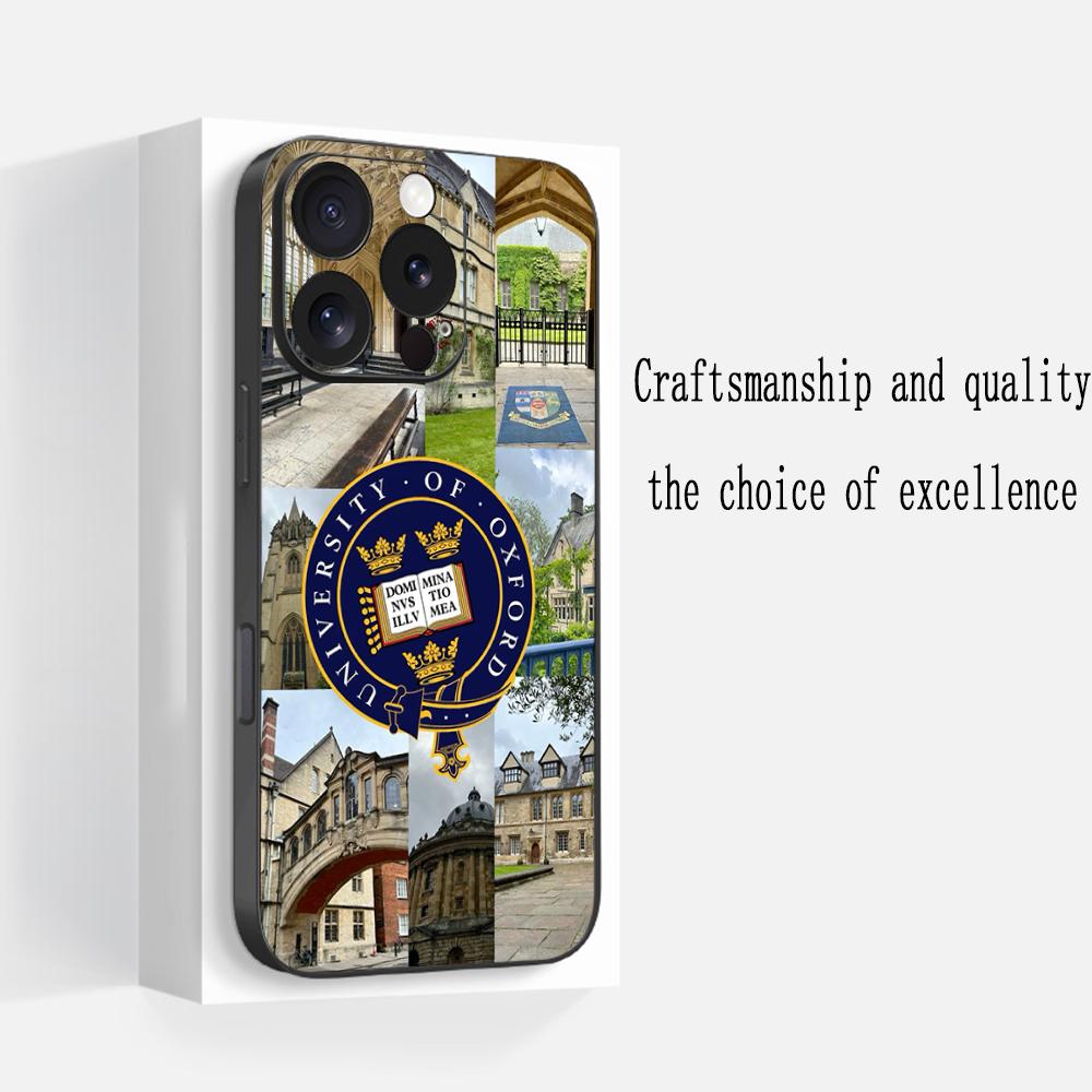 

Oxford University pattern design Phone Case For iPhone 17 16 e 15 14 13 12 Plus Mini Pro Max Soft black Shockproof Cover iPhone17 Pro Max