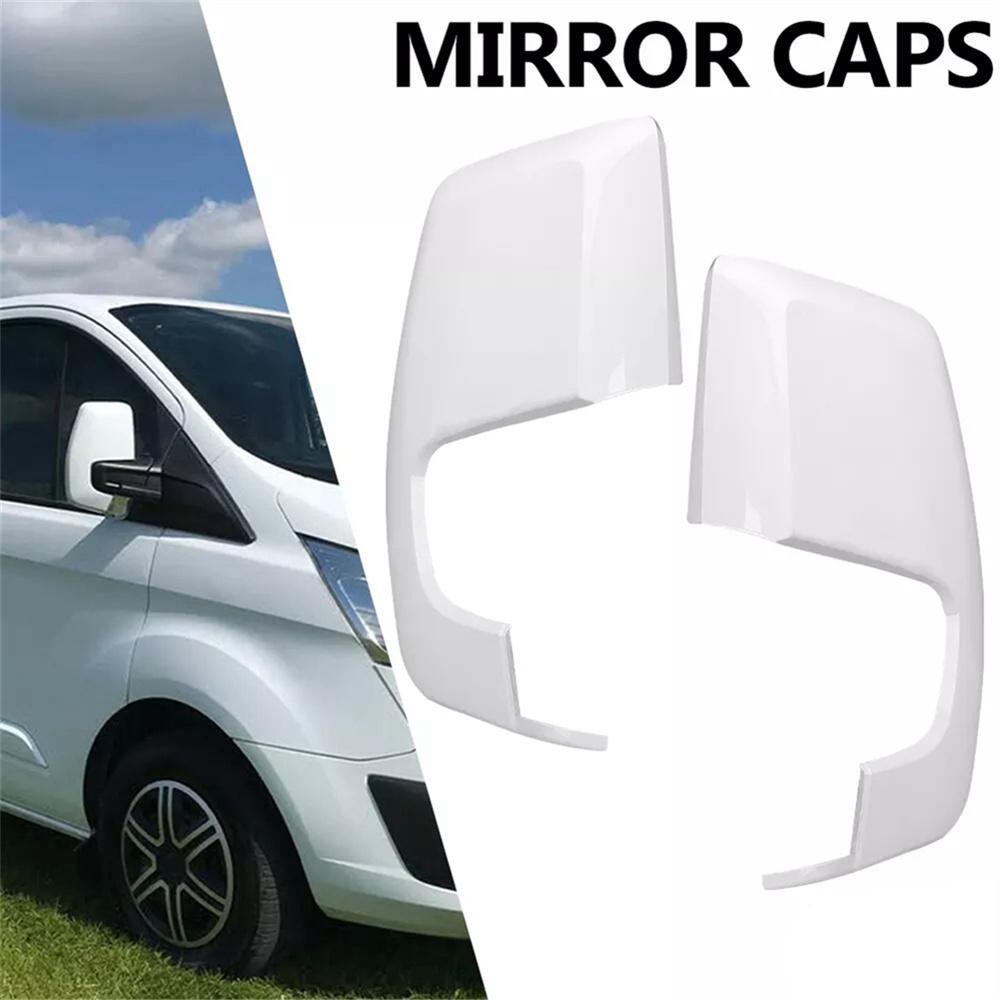 2x White Left & Right Door Wing Mirror Cover Cap For Ford Transit Custom 2012-On