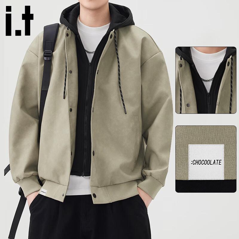 CHOCOOLATE Herren Faux-Zweiteiler Kapuzenjacke