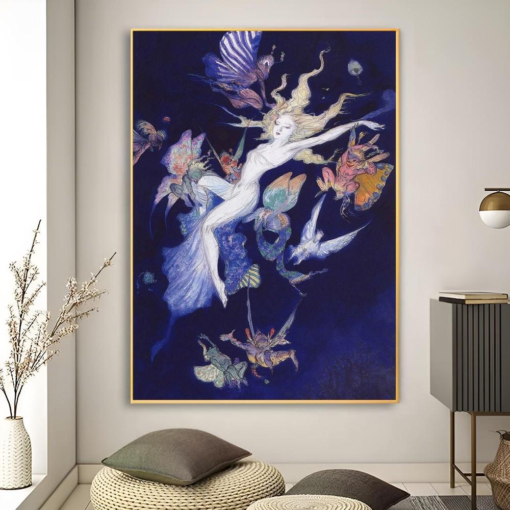 1pc Yoshitaka Amano Final Fantasy Anime Poster Poster Art Print Bar Living Room Furniture Decor