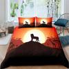 Tropical Animals Duvet Cover Exotic Animal Silhouette Sunset Bedding Set Full For Girls Boys Decor Hawaii Sea Wave Quilt Cover