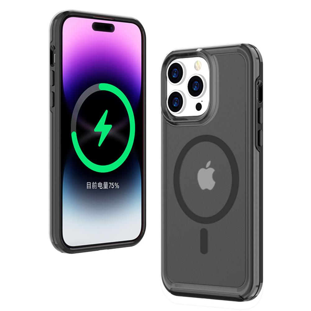 For iPhone 16 Pro Back Cover Skin Touch Frosted Translucent Magnetic Phone Case