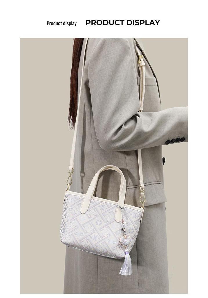 Guangxi Zhuang Brocade Women's Versatile Bag - 2026 High-End, Simple Design, Handheld, Shoulder, Crossbody.