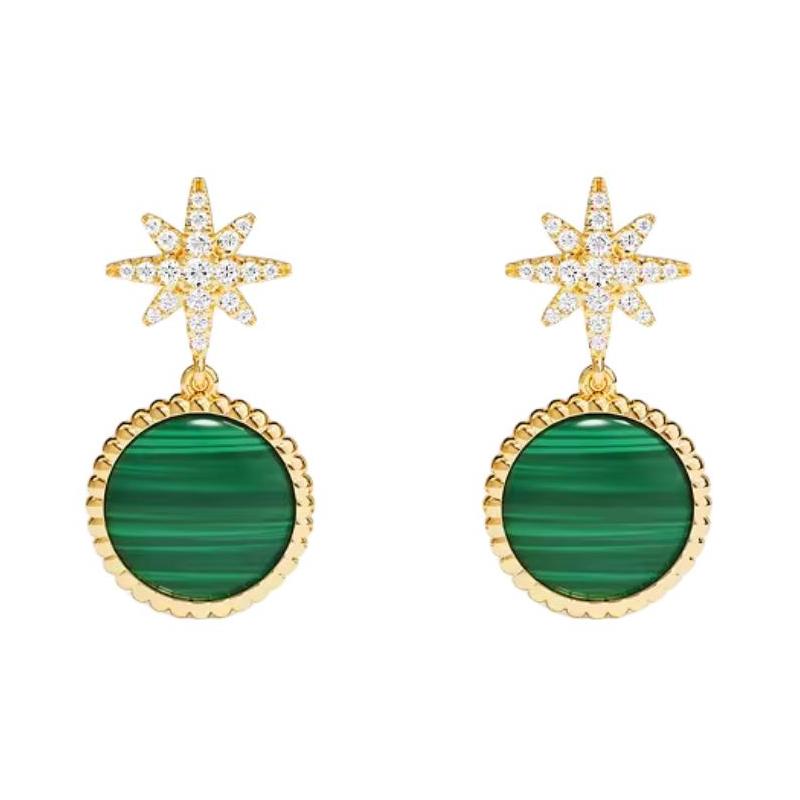 APM Monaco Six-pointed star design earrings for women, gold YE16660XMAL