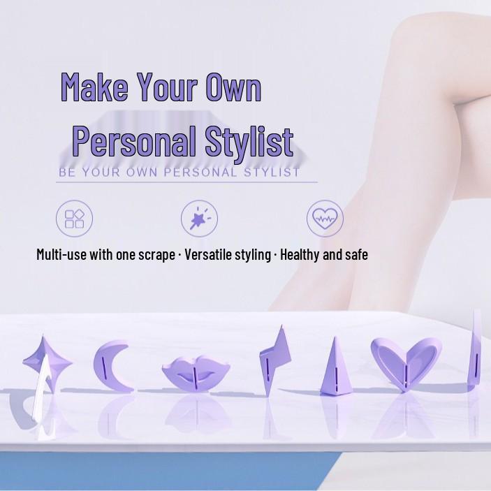 Unisex White Tiger Pubic Hair Razor & Trimmer with Styling Template for Men and Women
