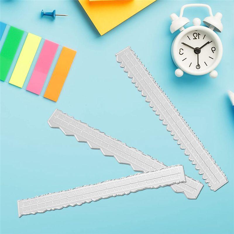 M-Modern-3 Styles Irregular Edge Ruler,Metal Craft Ruler Paper Tearing Ruler For Embossing With Scrapbook Jagged Edge Rulers Dur