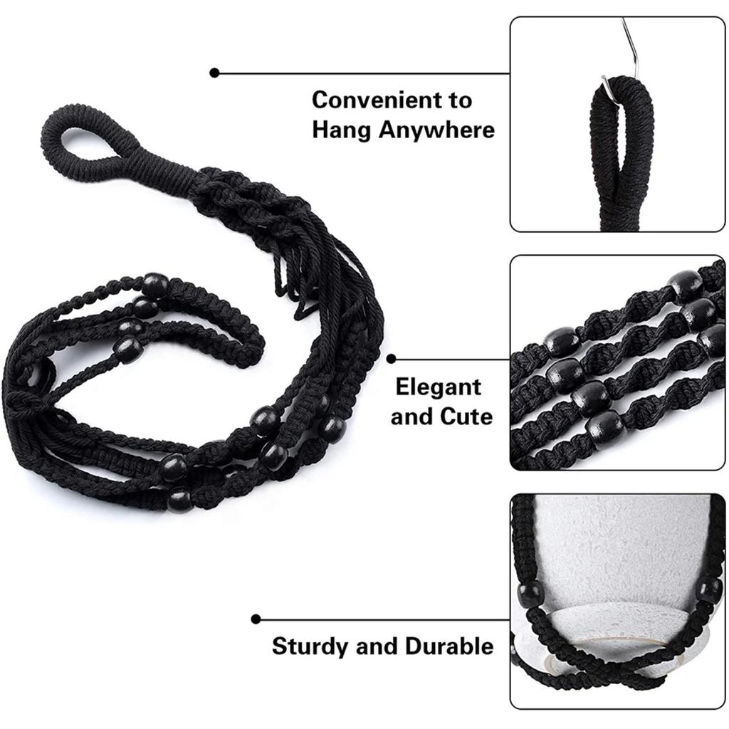 Pflanzenhängegestell 4-teiliges Set Handgefertigter Hängepflanzenständer Korbständer Dekorativer Blumentopfständer