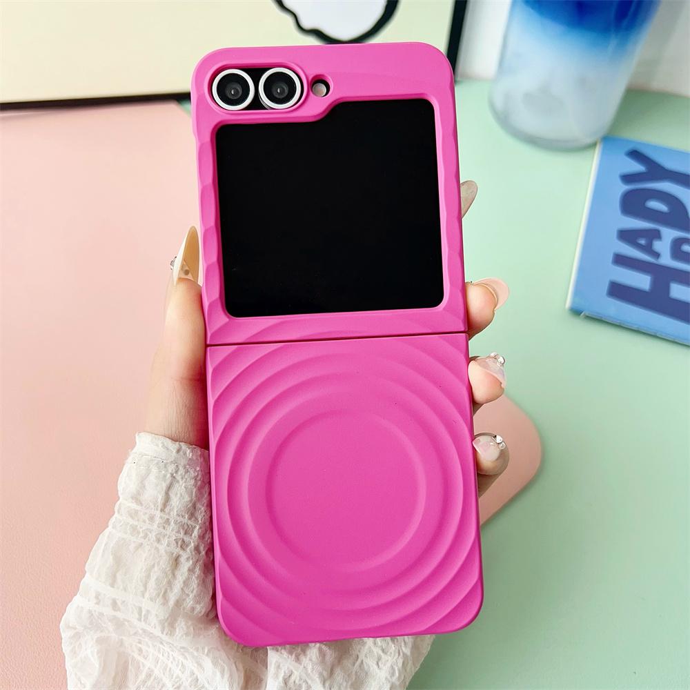 Wave Pattern Phone Case For Samsung Galaxy Z Flip 5 6 5G MagSafe Magnetic PC Shell Flip5 Flip6 Protective Back Cover