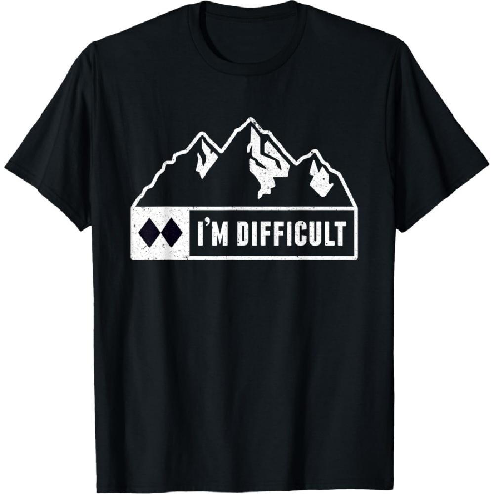 

Funny I m Difficult Snowboard Ski Run Circle Mountain Sign T-Shirt XXXXXL чёрный