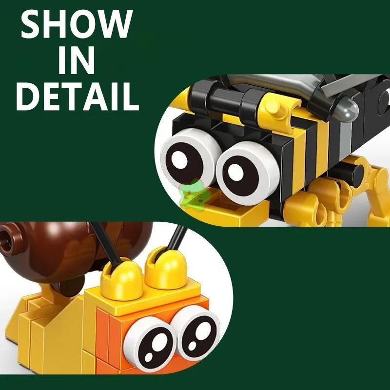Insect Animals Model Set Building Blocks Toy Assembly Bee Dragonfly Mantis Bricks Toy Interesting Animal Ornaments For Kids Gift