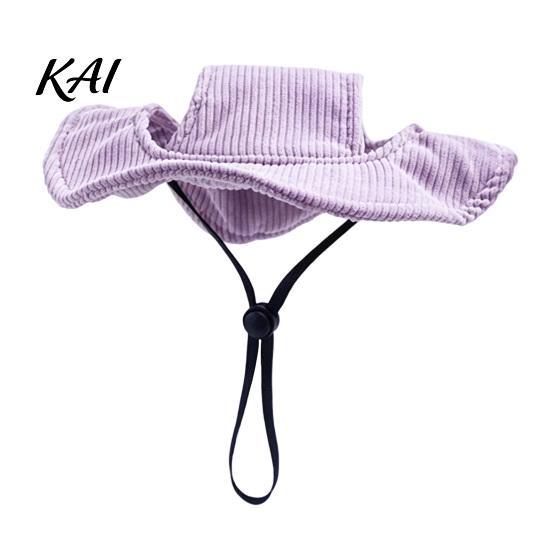 Versatile Dog Costume Corduroy Baseball Cap, Cat Summer Beach Visor Hat with Ear Easy to Wear Cap Holes, Adjustable Puppy Sunbonnet
