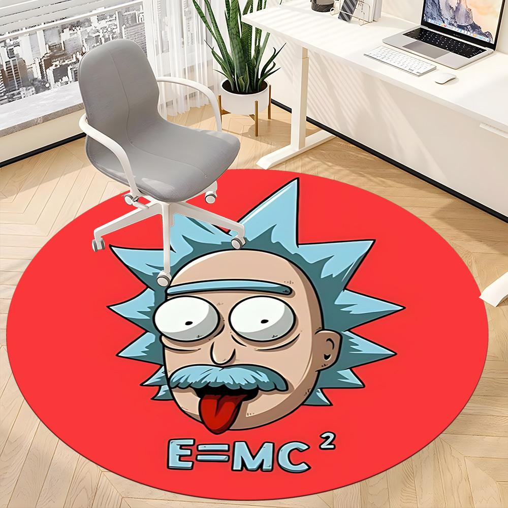 Rick and Morty Office Round Area Rug, Indoor Mat Suitable For Office,Bedroom Living Room Home Decor, Room Deco a0908166