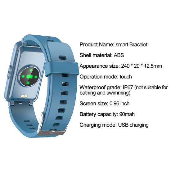 C2plus Smart Watch IP67 Waterproof Heart Rate Monitoring 0.96 Inch Pedometer Sport Fitness Bracelet for Outdoor