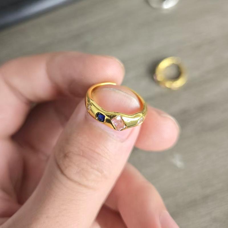 Colorful Love Ring Women's Korean Edition Fashion Personalized Sweet Open Mouth Rings
