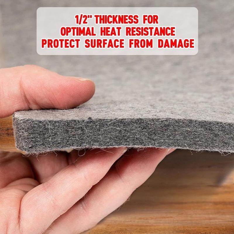 1 Stück Bügelmatte aus Wollfilz, chemische Reinigung Feuchtigkeitsaufnahme und Hochtemperatur-Bügeln Kleidung graue Wollfilzmatte