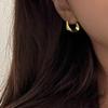 Niche Senior Sense Earrings Female Cold Wind Gold Earrings Simple Vein Circle Earrings Ear Buckle Elegant Simple Lightweight Minimalist Hoop Earrings