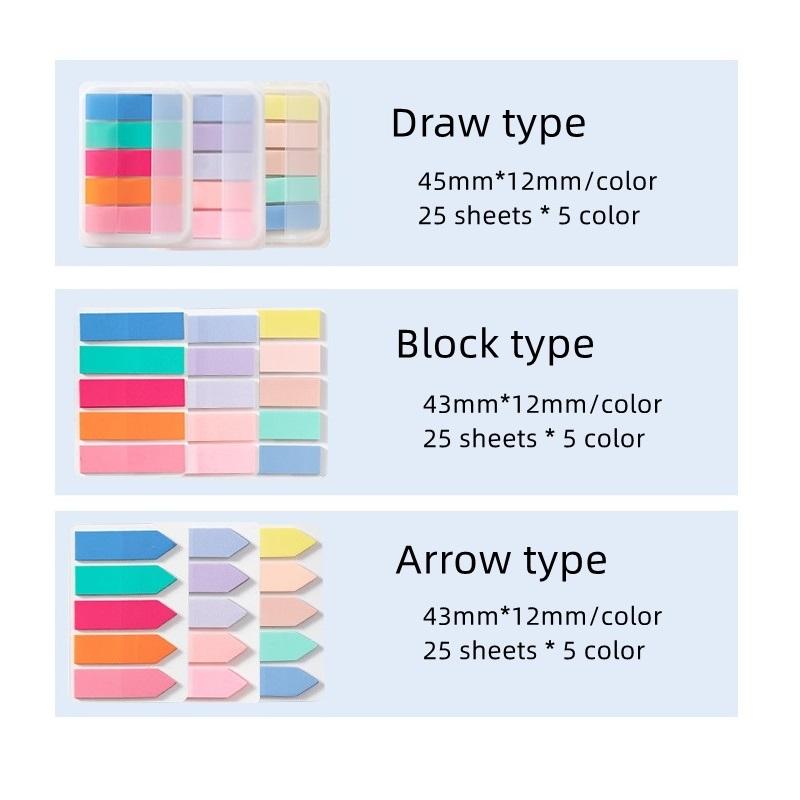 1pcs Translucent Index Stickers Multi Color Drawer Arrow Type Sticky Notes and Memo Pad Self Adhesive Diary School