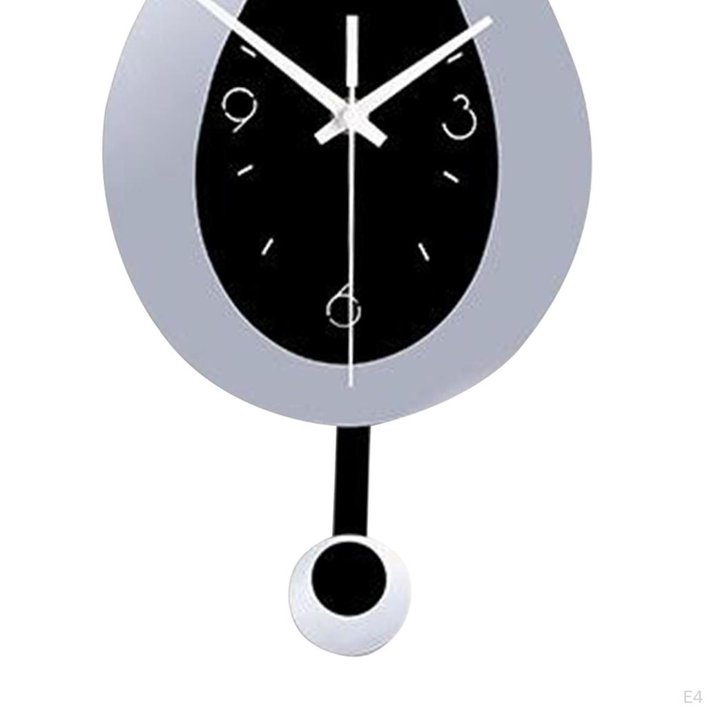 12 Inch Quiet Pendulum Wall Clock for Home Use, Non Ticking Office And Bedroom (Battery Powered)