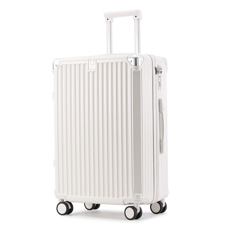 24  Wheel Suitcase, Durable & Sturdy; 20  Password Travel Case; Men s Zipper Leather Case with Handle; Women s Suitcase. 20-inch with Cup Holder грязно-белый