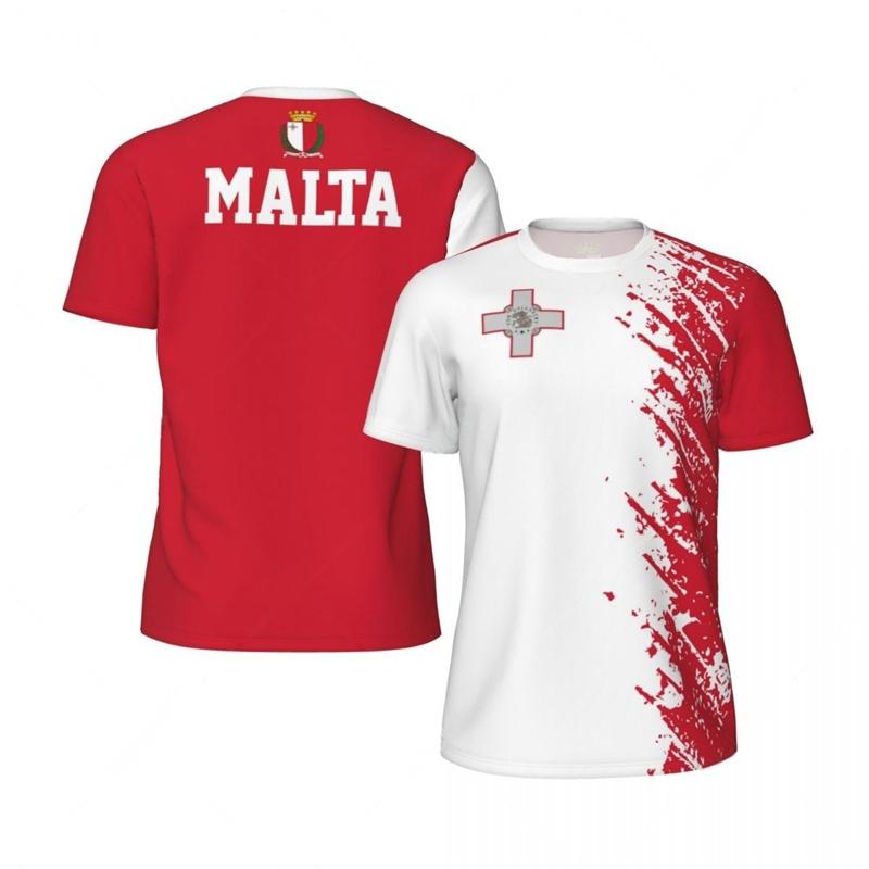 

Malta Flag Graphic Football T Shirts Mens National Emblem 3D Printed Sports T-shirt Running Bike Soccer Tennis Fitness Tees XXS