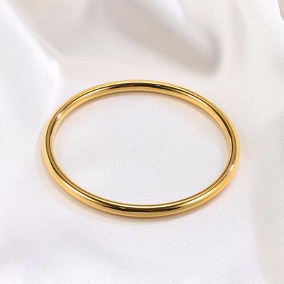 New 4mm Wire Diameter Fashionable Simple Smooth Titanium Steel Bracelet, Personalized Versatile Trend Jewelry Bracelet