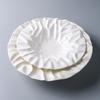 Western Ceramic Round Ruffled Patterned Dinner Plate Restaurant Tableware Home Dinner Pasta Salad Plate White Ceramic Dish Home