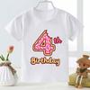 Cute Doughnut Number Print Cartoon Girls Clothes 1 2 3 4 5 6 7 8 9 Years Happy Birthday Summer Kids T Shirt Baby Boys T-Shirts