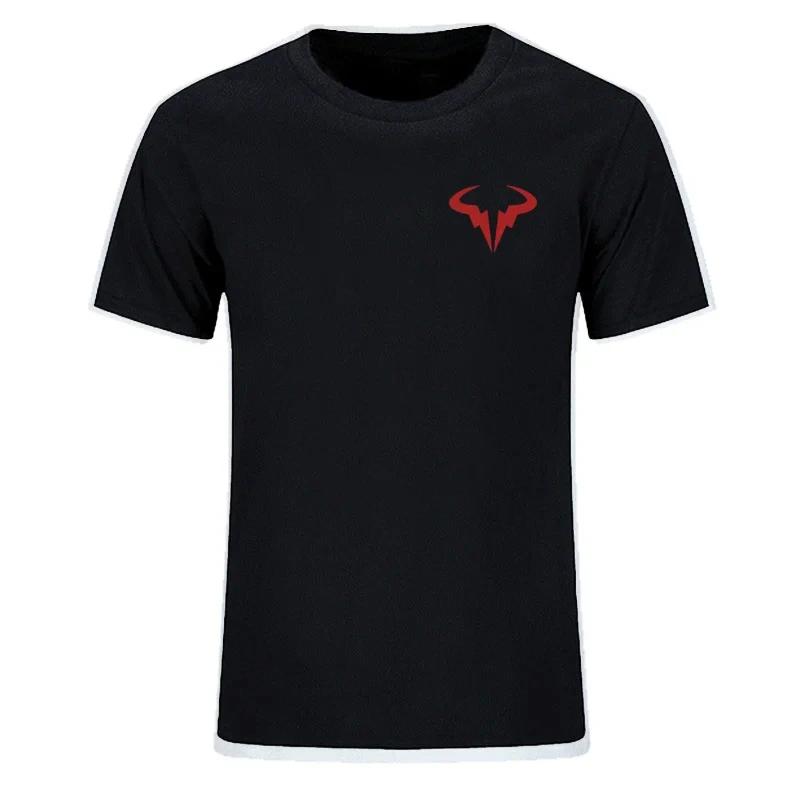 

New Popular Rafael Nadal Tennis Player T-Shirt Men s Black Short Sleeve Cotton T-Shirt High Quality Men s O-Neck Top 4XL
