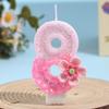 Five-Petal Glitter Birthday Candle - Festive Colorful Cake Decoration