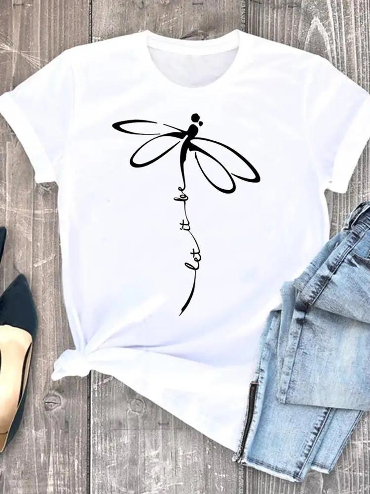 Women Tshirts Casual Sleeve Regular FeUnisex Graphic Tops Clothes Summer Clothing Leopard Heart Sweet Fashion Aesthetic Clothes