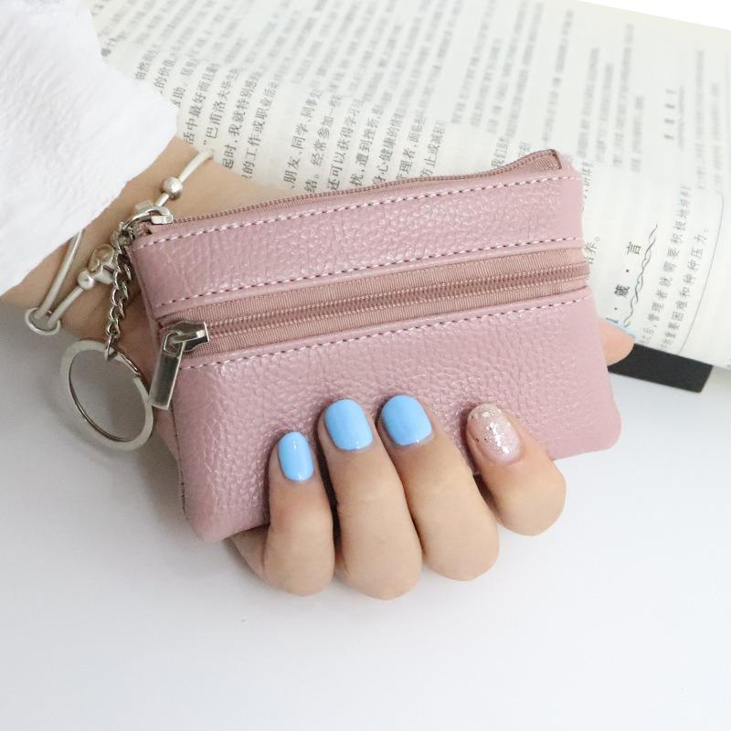 New PU Leather Coin Purses Women's Small Change Money Bags Pocket Wallets Key Holder Case Mini Functional  Zipper Card Wallet