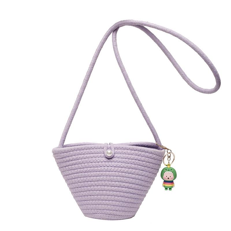 

Exquisite small fresh personalized woven color thread women s bucket bag spring new women s shoulder messenger bag