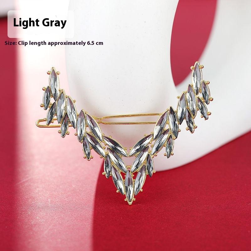 1 Stück Koreanische V-förmige Schnalle Haarnadeln Luxuriöse Glänzende Kristall Haarspange Für Damen Mädchen Haarschmuck Kopfschmuck Mode Ornamente