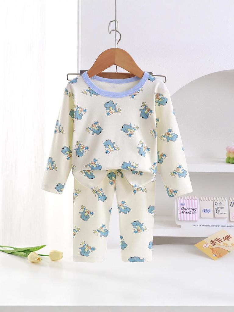 Children's Korean Style Thermal Velvet Pajama Set - Boys & Girls Warm Autumn Shirt and Pants
