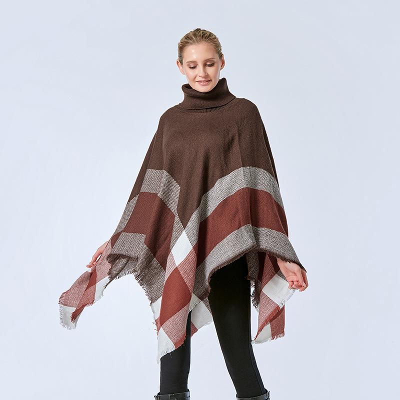 Plus Size Women's Plaid Oversized Batwing Shawl Collar Sweater Coat Soft Stretch, Autumn Winter Warmth, Casual Chic Layering Essential