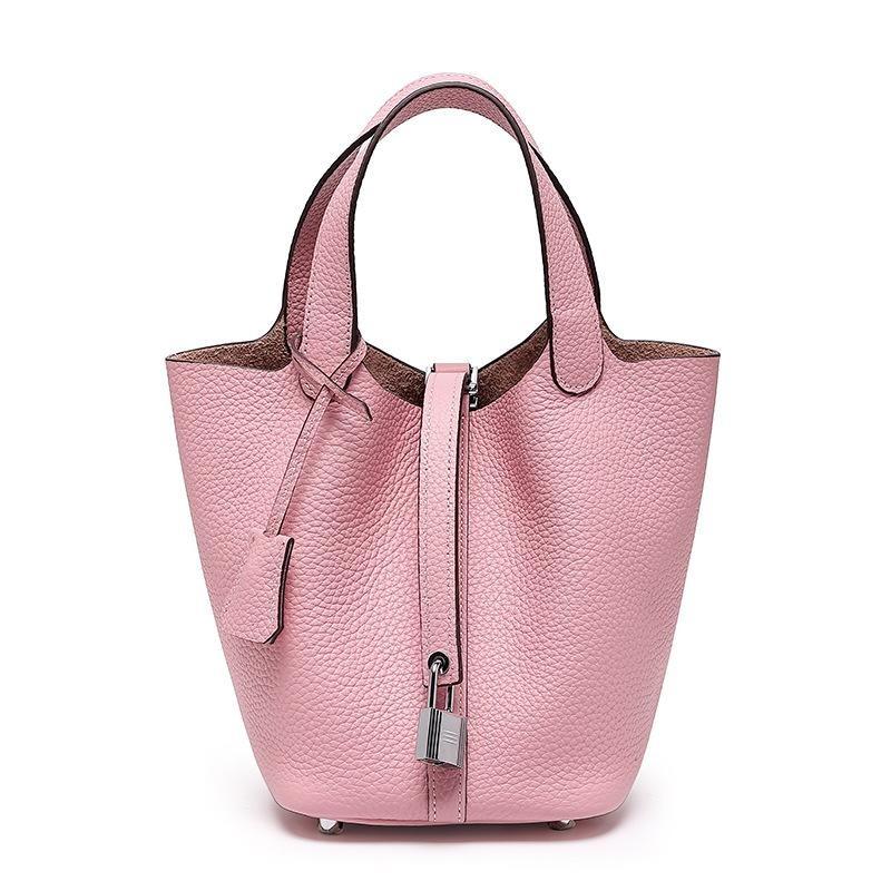 Vegetable Basket Bag Women's High-quality Leather Exquisite Bucket Bag, Niche Large-capacity Women's High-end Handbag