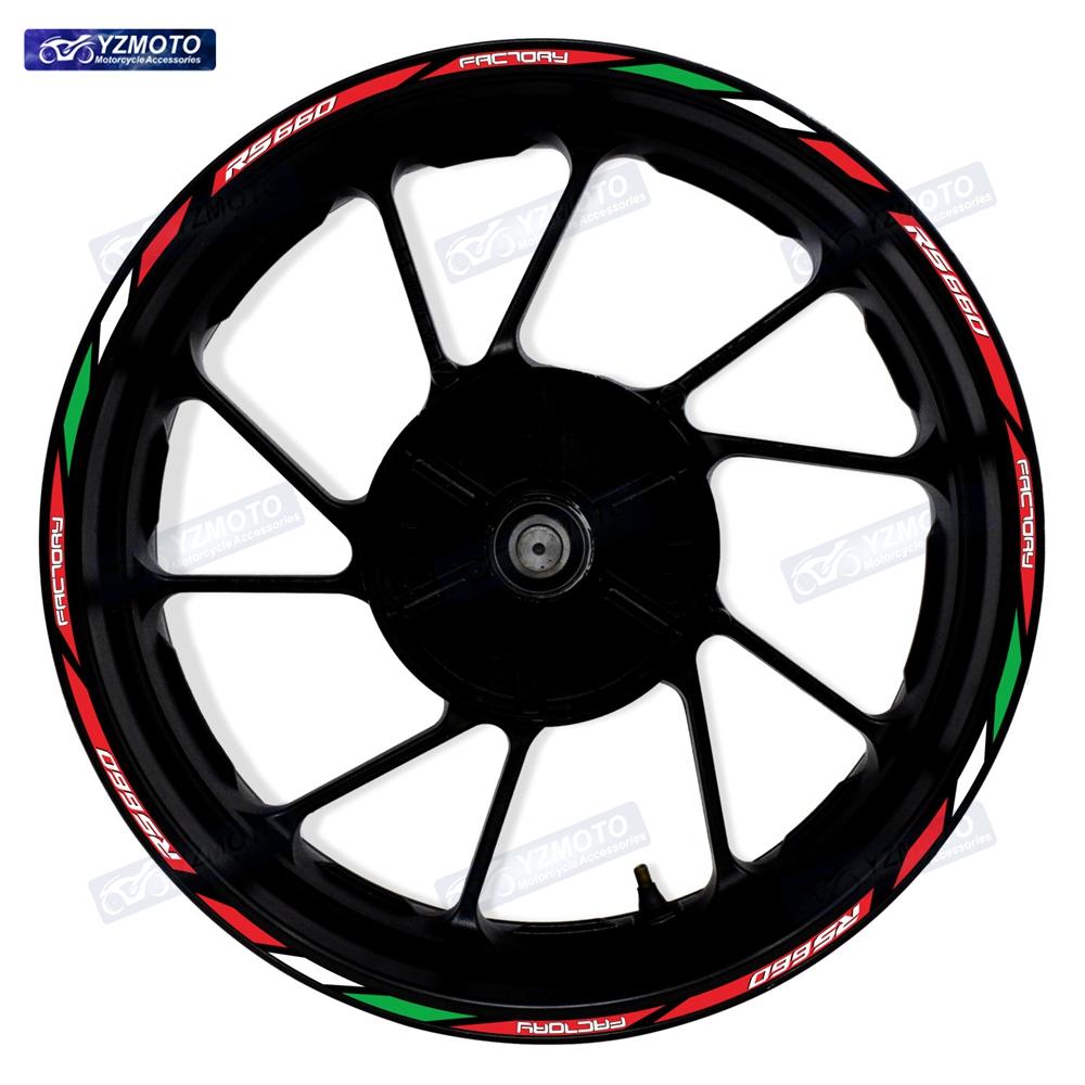 For RS660 RS 660 Motorcycle 17 Inch Racing Racing Wheel Stickers Car Reflective Rim Motorbike Bicycle Hub Tape Decal Sticker
