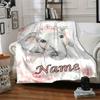 Elephant Floral Crown Personalized Home Customize Your Name Blankets Cozy Soft Lightweight Allseason Multipurpose Blanket For Picnics Sofas Offices