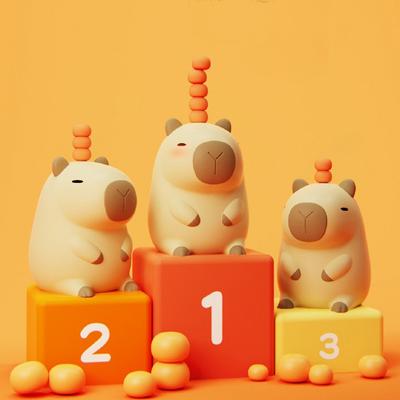 Simpatica Luce Notturna in Silicone Capibara Cartone Animato Ricaricabile USB Temporizzata Dimmerabile Lampada Notturna per Dormire per la Stanza dei Bambini Regalo per Bambino