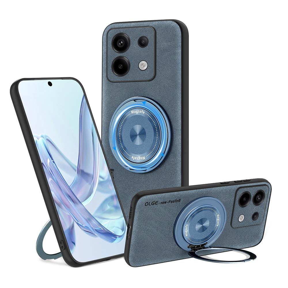 

For POCO X6 X6 Pro Sheepskin Swivel Bracket Magnetic Soft Edge Anti Drop Anti Fingerprint Phone Case For POCO X6 Pro